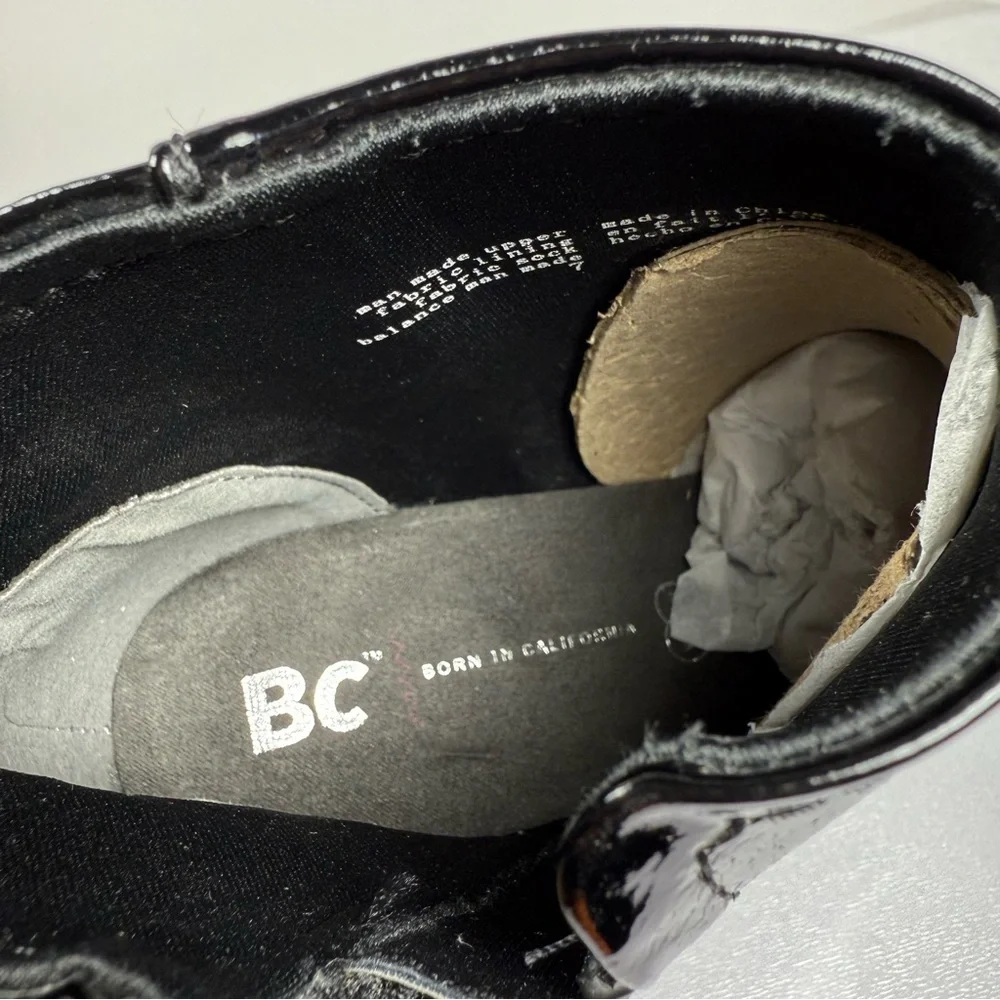 NEW BC Women's Lucky Day Ankle Boot Chunky Heel Bootie in Patent Black Size 7 - Picture 7 of 10